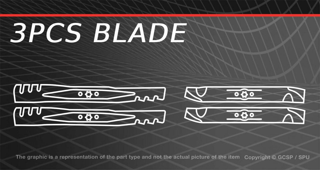 3PCS Blade For Craftsman ZT7500 Zero Turn Mower